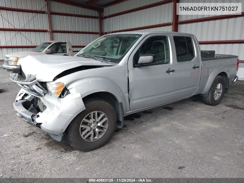 2019 Nissan Frontier Sv VIN: 1N6AD0FR1KN751027 Lot: 40883125