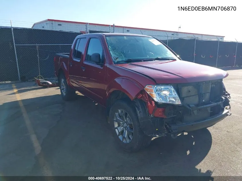 1N6ED0EB6MN706870 2021 Nissan Frontier Sv 4X4