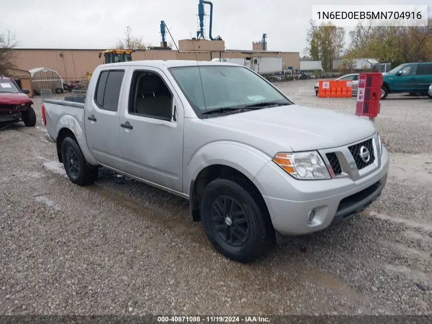 2021 Nissan Frontier Sv 4X4 VIN: 1N6ED0EB5MN704916 Lot: 40871088