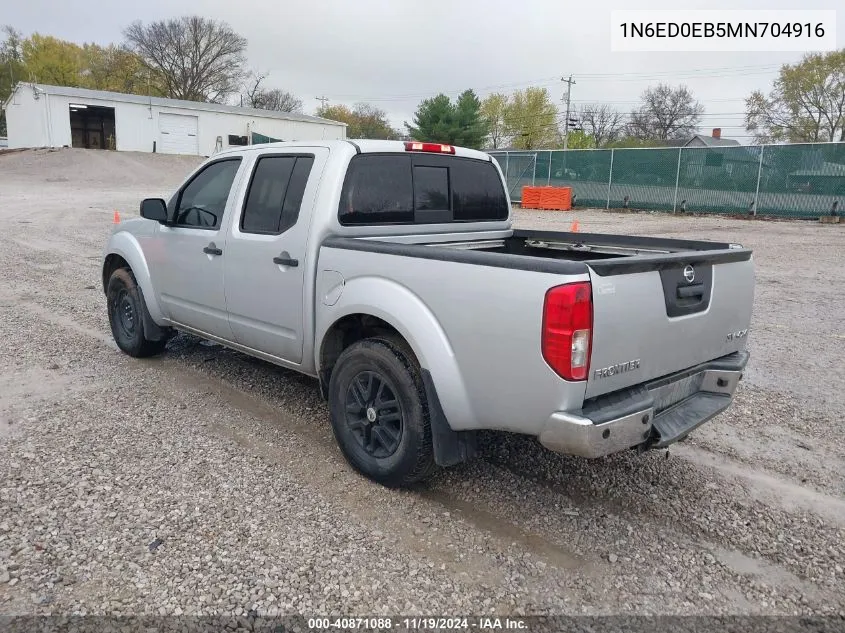 2021 Nissan Frontier Sv 4X4 VIN: 1N6ED0EB5MN704916 Lot: 40871088