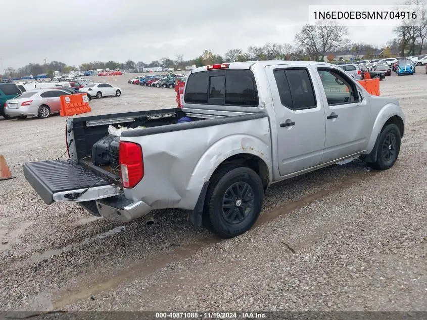 2021 Nissan Frontier Sv 4X4 VIN: 1N6ED0EB5MN704916 Lot: 40871088