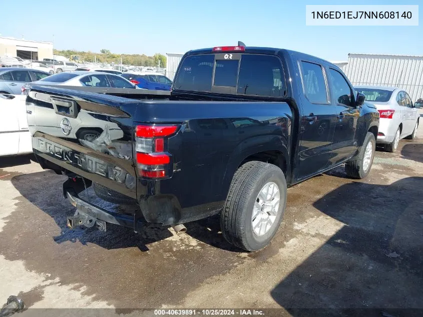 2022 Nissan Frontier Sv 4X2 VIN: 1N6ED1EJ7NN608140 Lot: 40639891