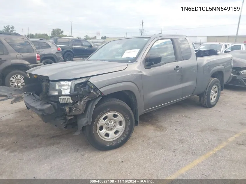 2022 Nissan Frontier S 4X2 VIN: 1N6ED1CL5NN649189 Lot: 40827198