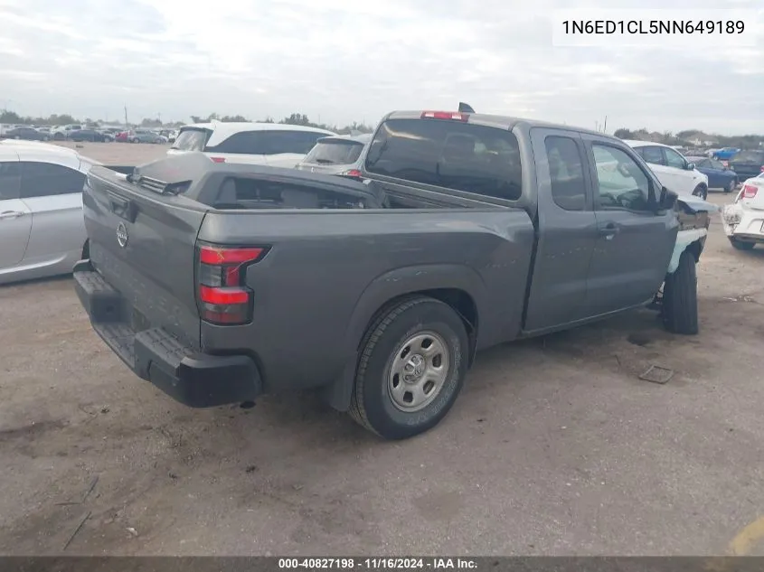 2022 Nissan Frontier S 4X2 VIN: 1N6ED1CL5NN649189 Lot: 40827198