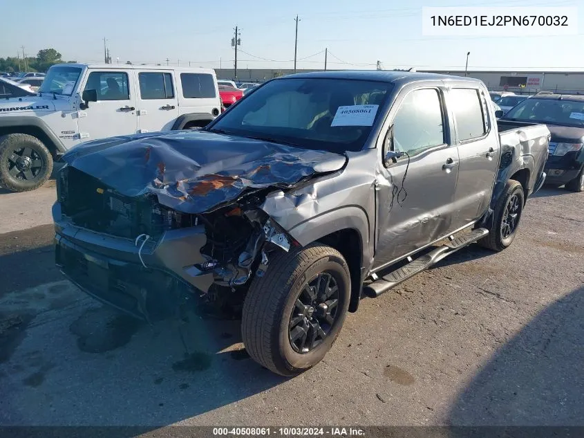 2023 Nissan Frontier Sv 4X2 VIN: 1N6ED1EJ2PN670032 Lot: 40508061