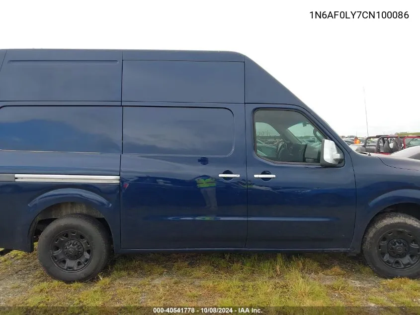 2012 Nissan Nv 2500/3500 VIN: 1N6AF0LY7CN100086 Lot: 40541778