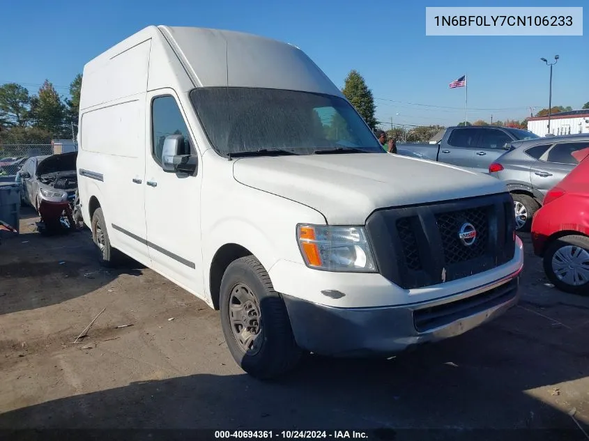 2012 Nissan Nv 2500 Nv2500 Hd Sv V6 VIN: 1N6BF0LY7CN106233 Lot: 40694361