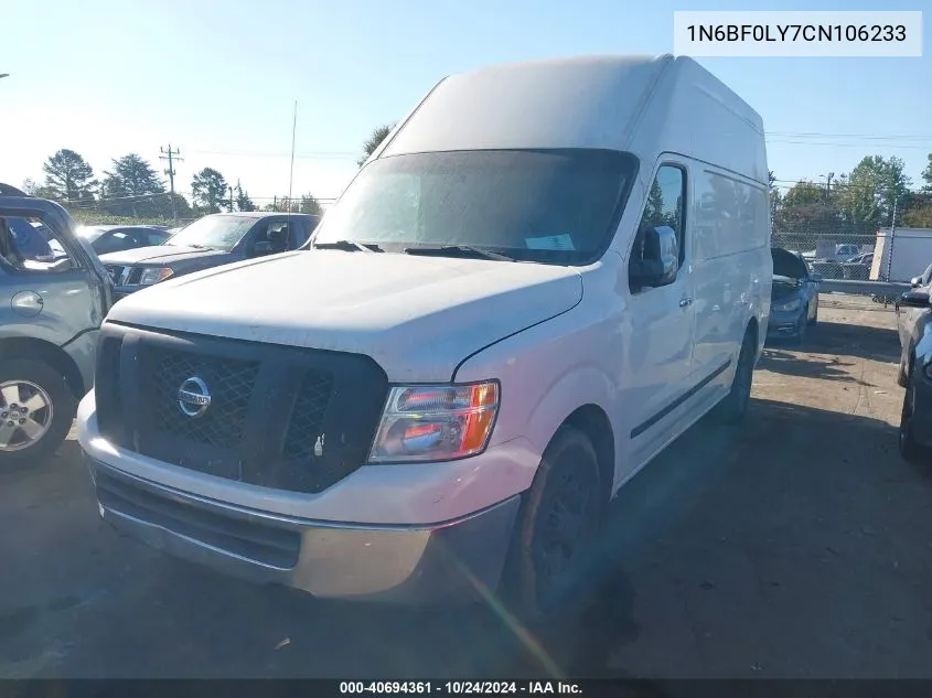 2012 Nissan Nv 2500 Nv2500 Hd Sv V6 VIN: 1N6BF0LY7CN106233 Lot: 40694361