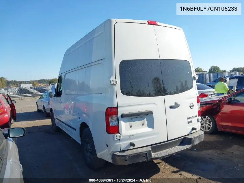 2012 Nissan Nv 2500 Nv2500 Hd Sv V6 VIN: 1N6BF0LY7CN106233 Lot: 40694361