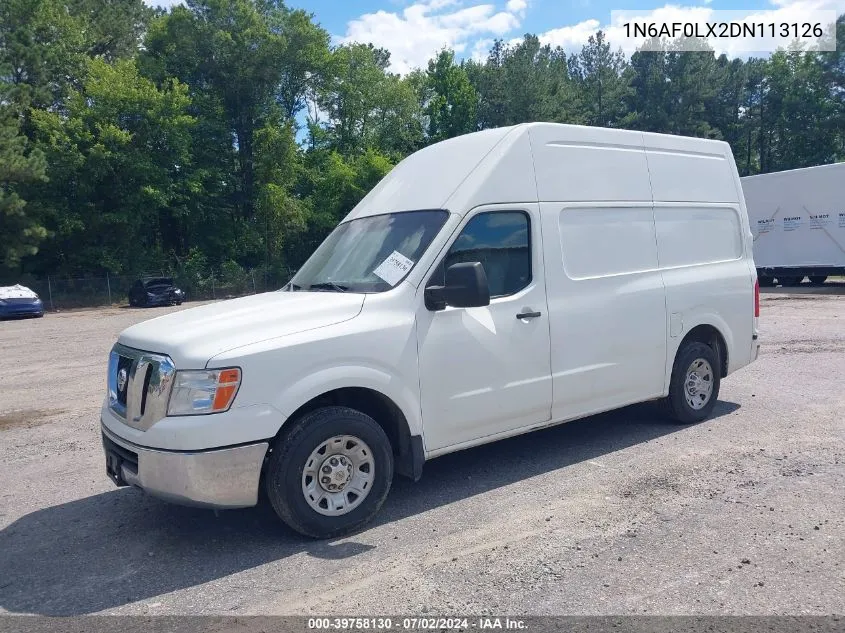 2013 Nissan Nv Cargo Nv2500 Hd Sv V8 VIN: 1N6AF0LX2DN113126 Lot: 39758130