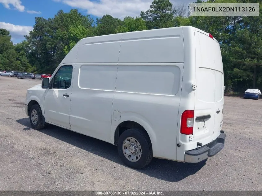 2013 Nissan Nv Cargo Nv2500 Hd Sv V8 VIN: 1N6AF0LX2DN113126 Lot: 39758130