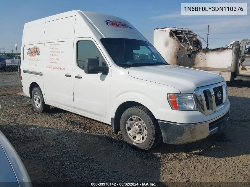 2013 Nissan Nv Cargo Nv2500 Hd Sv V6 VIN: 1N6BF0LY3DN110376 Lot: 39978142