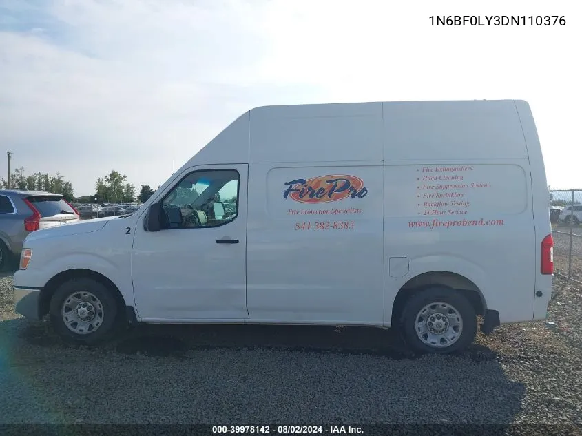 2013 Nissan Nv Cargo Nv2500 Hd Sv V6 VIN: 1N6BF0LY3DN110376 Lot: 39978142