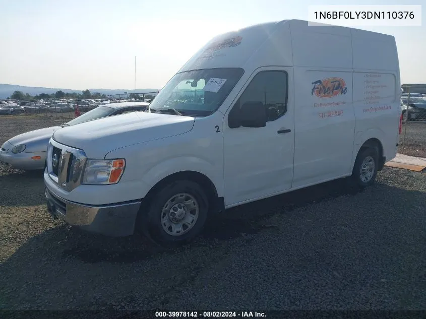 2013 Nissan Nv Cargo Nv2500 Hd Sv V6 VIN: 1N6BF0LY3DN110376 Lot: 39978142