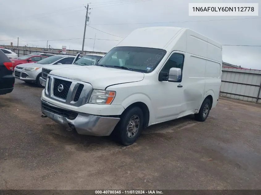 2013 Nissan Nv Cargo Nv2500 Hd Sv V8 VIN: 1N6AF0LY6DN112778 Lot: 40780345