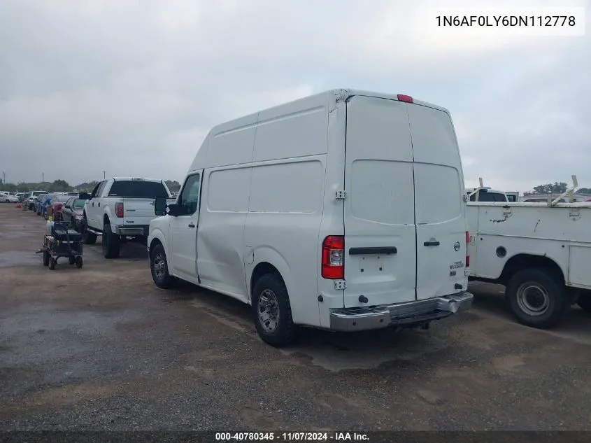 2013 Nissan Nv Cargo Nv2500 Hd Sv V8 VIN: 1N6AF0LY6DN112778 Lot: 40780345