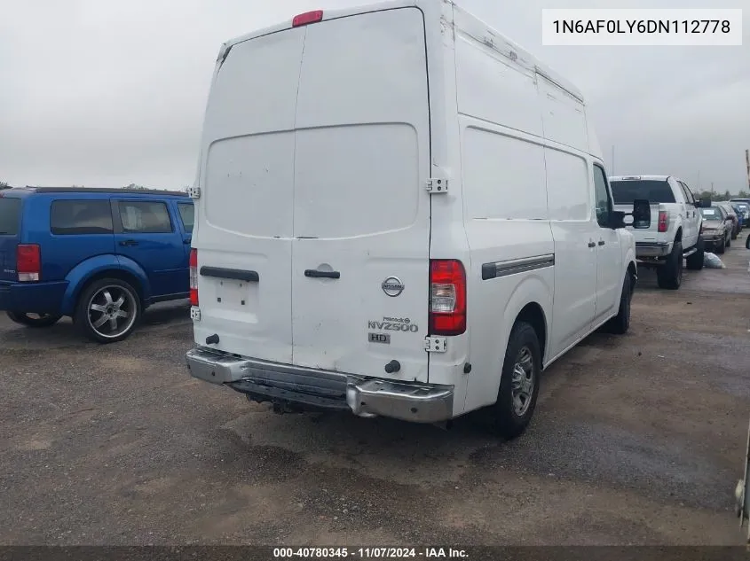 2013 Nissan Nv Cargo Nv2500 Hd Sv V8 VIN: 1N6AF0LY6DN112778 Lot: 40780345