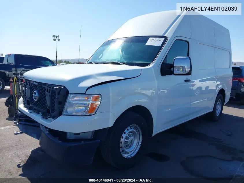 2014 Nissan Nv Cargo Nv2500 Hd S V8/Sv/Sv V8 VIN: 1N6AF0LY4EN102039 Lot: 40146941