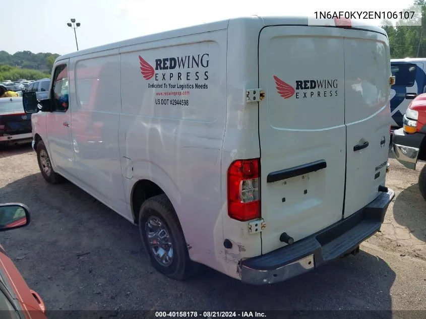 2014 Nissan Nv Cargo Nv2500 Hd Sv V8 VIN: 1N6AF0KY2EN106107 Lot: 40158178