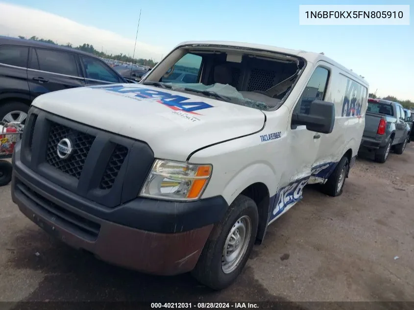 2015 Nissan Nv Cargo Nv2500 Hd S V6 VIN: 1N6BF0KX5FN805910 Lot: 40212031