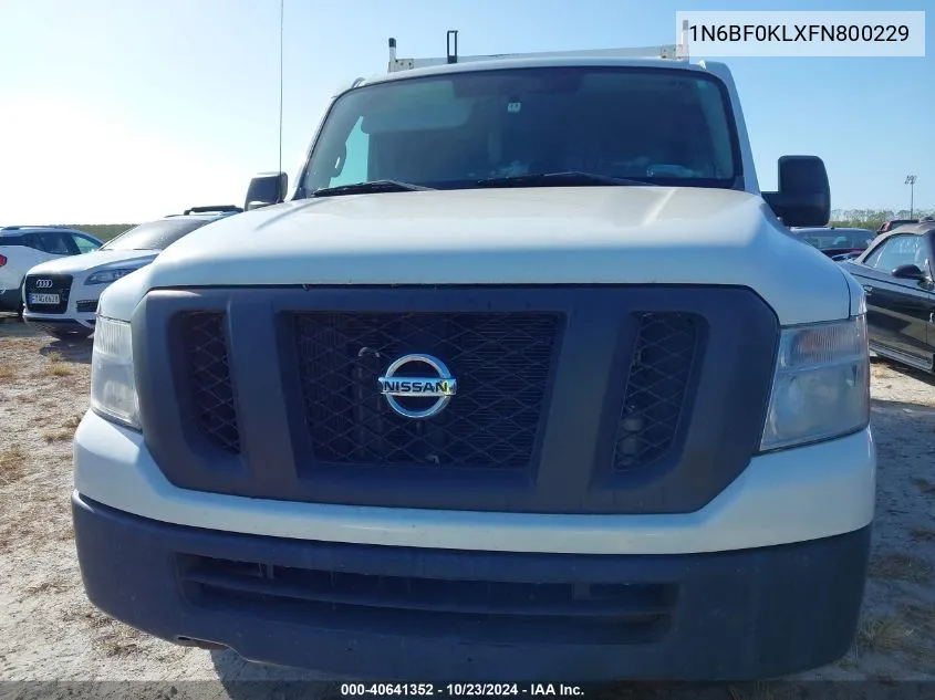 2015 Nissan Nv Cargo Nv1500 S V6 VIN: 1N6BF0KLXFN800229 Lot: 40641352