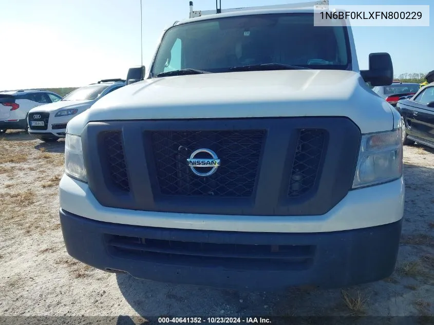 2015 Nissan Nv Cargo Nv1500 S V6 VIN: 1N6BF0KLXFN800229 Lot: 40641352