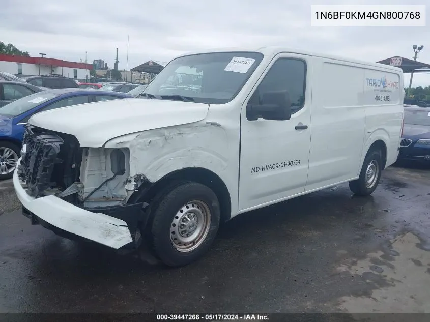 2016 Nissan Nv Cargo Nv1500 S V6 VIN: 1N6BF0KM4GN800768 Lot: 39447266