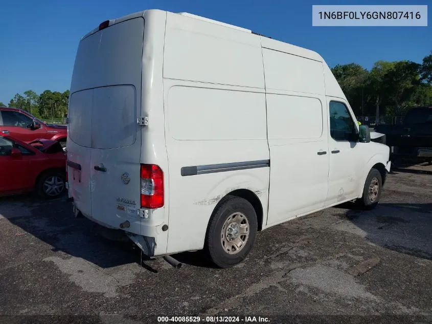 1N6BF0LY6GN807416 2016 Nissan Nv Cargo Nv2500 Hd S V6/Sl V6/Sv V6