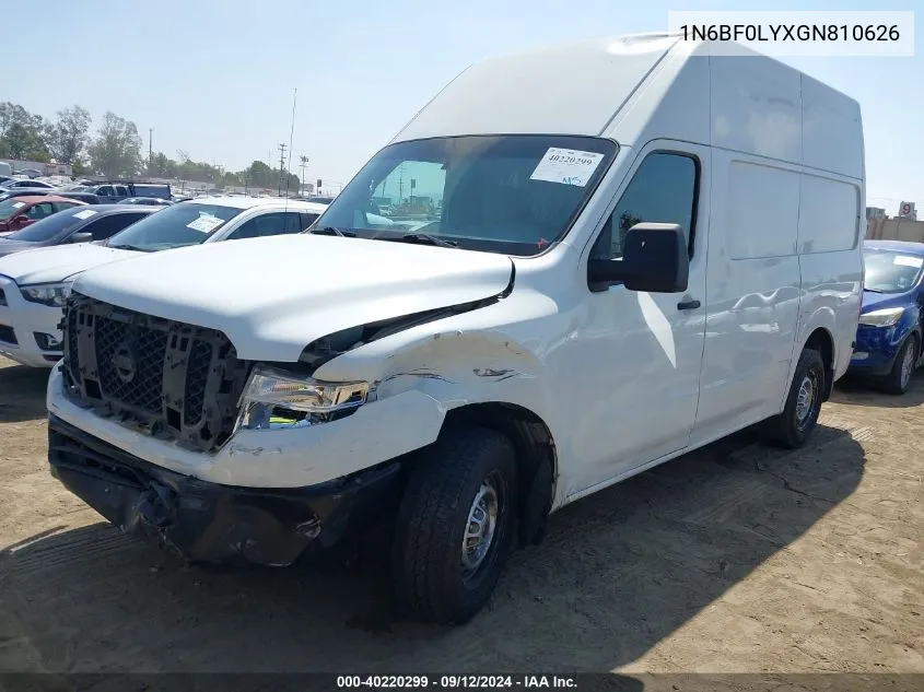 2016 Nissan Nv 2500 S/2500 Sv/2500 Sl VIN: 1N6BF0LYXGN810626 Lot: 40220299