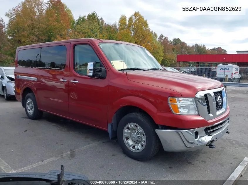 2016 Nissan Nv 3500 S/3500 Sv/3500 Sl VIN: 5BZAF0AA0GN852629 Lot: 40678860