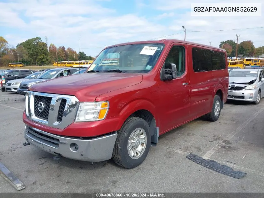 2016 Nissan Nv 3500 S/3500 Sv/3500 Sl VIN: 5BZAF0AA0GN852629 Lot: 40678860