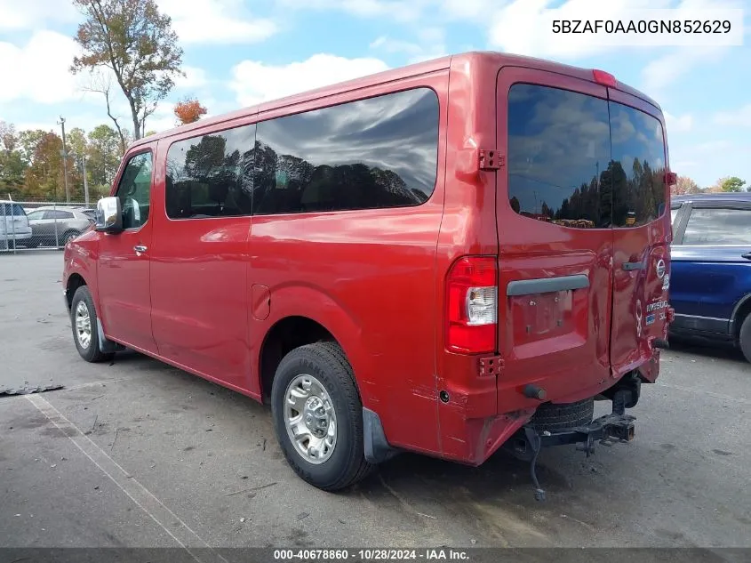 2016 Nissan Nv 3500 S/3500 Sv/3500 Sl VIN: 5BZAF0AA0GN852629 Lot: 40678860