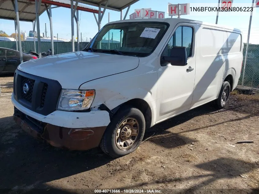 2016 Nissan Nv Cargo Nv1500 S V6/Sv V6 VIN: 1N6BF0KM3GN806223 Lot: 40713666