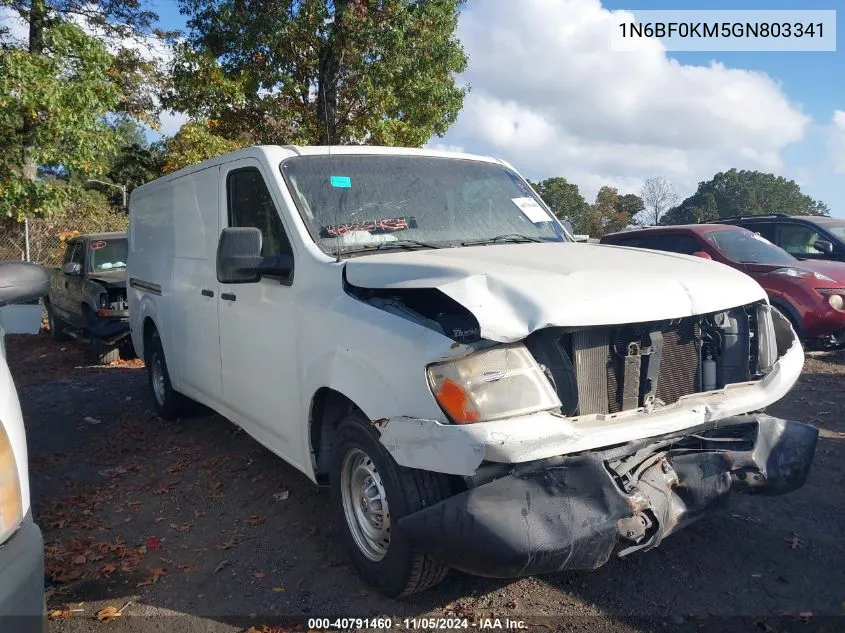 2016 Nissan Nv Cargo Nv1500 Sv V6 VIN: 1N6BF0KM5GN803341 Lot: 40791460