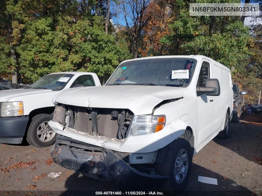 2016 Nissan Nv Cargo Nv1500 Sv V6 VIN: 1N6BF0KM5GN803341 Lot: 40791460