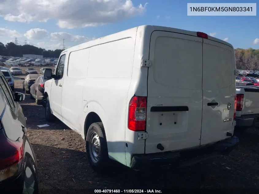 2016 Nissan Nv Cargo Nv1500 Sv V6 VIN: 1N6BF0KM5GN803341 Lot: 40791460