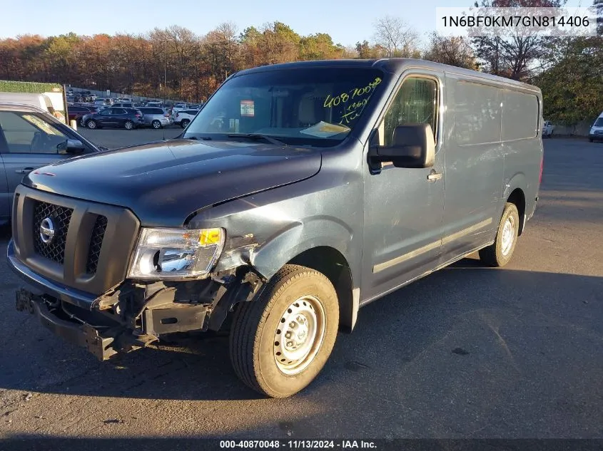 2016 Nissan Nv Cargo Nv1500 S V6 VIN: 1N6BF0KM7GN814406 Lot: 40870048