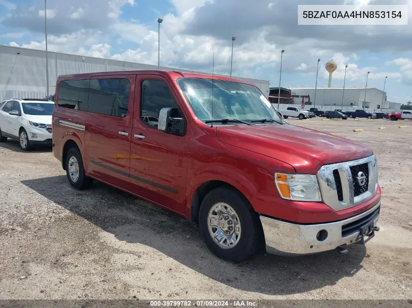 2017 Nissan Nv Passenger Nv3500 Hd Sl V8 VIN: 5BZAF0AA4HN853154 Lot: 39799782