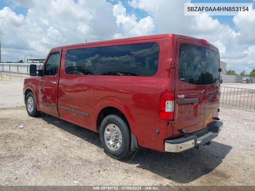 2017 Nissan Nv Passenger Nv3500 Hd Sl V8 VIN: 5BZAF0AA4HN853154 Lot: 39799782