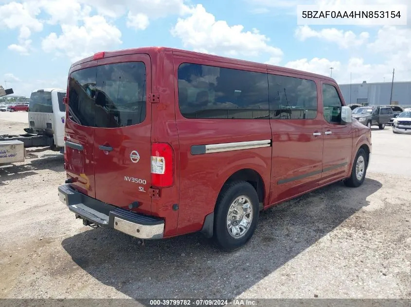 2017 Nissan Nv Passenger Nv3500 Hd Sl V8 VIN: 5BZAF0AA4HN853154 Lot: 39799782