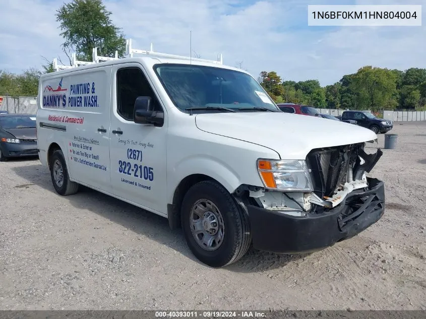 2017 Nissan Nv Cargo Nv1500 Sv V6 VIN: 1N6BF0KM1HN804004 Lot: 40393011