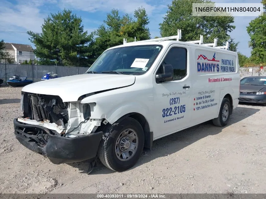 2017 Nissan Nv Cargo Nv1500 Sv V6 VIN: 1N6BF0KM1HN804004 Lot: 40393011