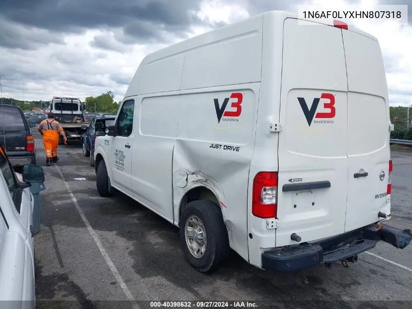 1N6AF0LYXHN807318 2017 Nissan Nv Cargo Nv2500 Hd Sv V8