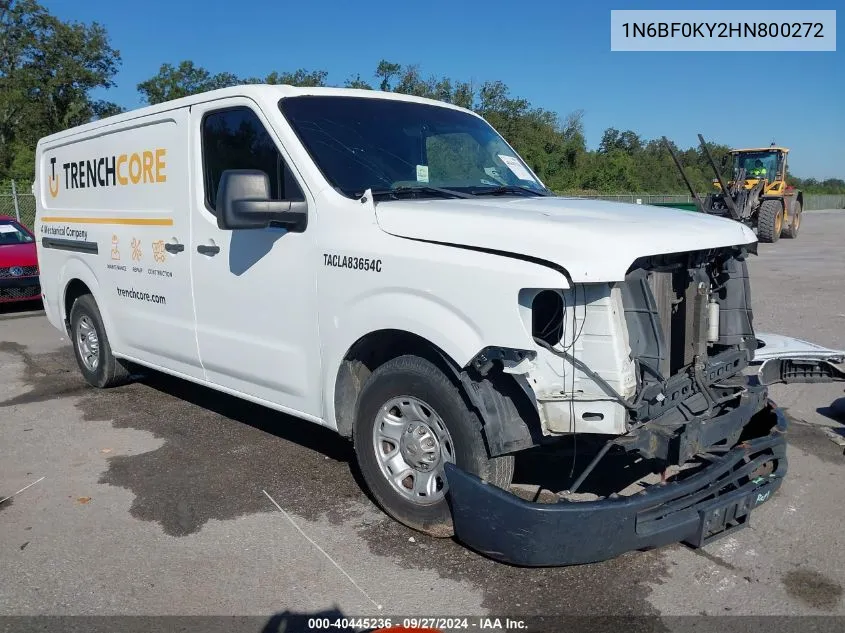 2017 Nissan Nv Cargo Nv2500 Hd S V6 VIN: 1N6BF0KY2HN800272 Lot: 40445236