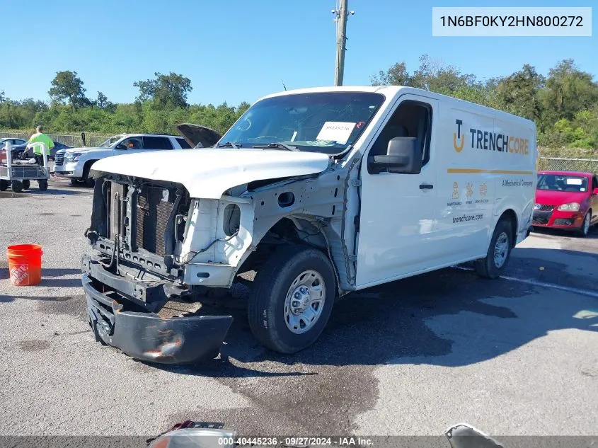 2017 Nissan Nv Cargo Nv2500 Hd S V6 VIN: 1N6BF0KY2HN800272 Lot: 40445236