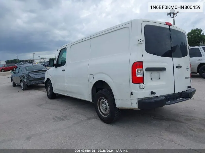 2017 Nissan Nv Cargo Nv1500 S V6 VIN: 1N6BF0KM0HN800459 Lot: 40450195