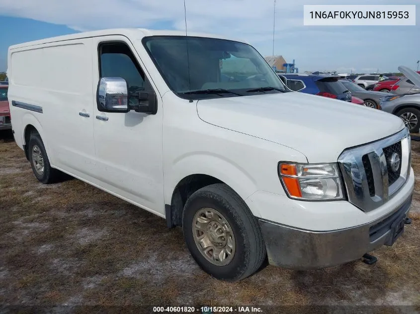 2018 Nissan Nv Cargo Nv3500 Hd Sl V8 VIN: 1N6AF0KY0JN815953 Lot: 40601820