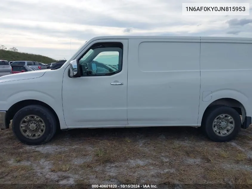 2018 Nissan Nv Cargo Nv3500 Hd Sl V8 VIN: 1N6AF0KY0JN815953 Lot: 40601820