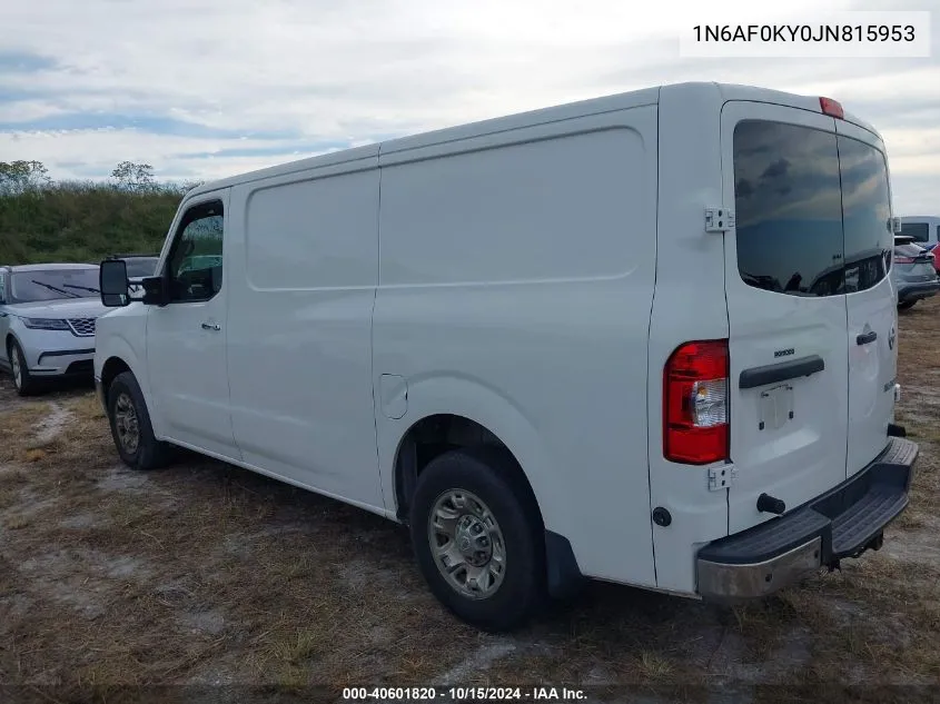 2018 Nissan Nv Cargo Nv3500 Hd Sl V8 VIN: 1N6AF0KY0JN815953 Lot: 40601820