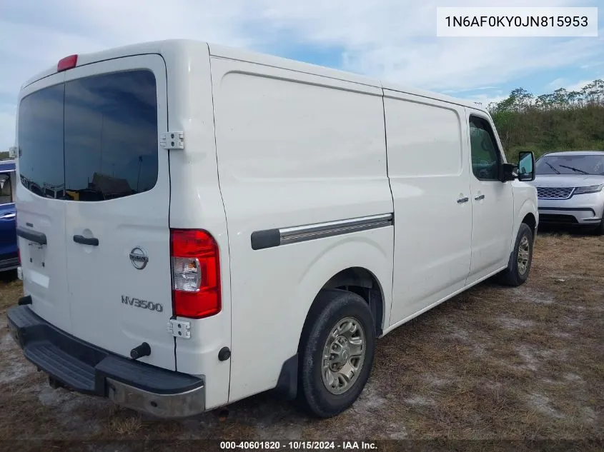 2018 Nissan Nv Cargo Nv3500 Hd Sl V8 VIN: 1N6AF0KY0JN815953 Lot: 40601820